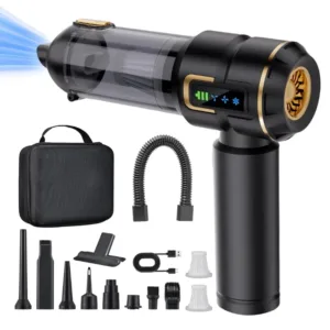 Car Vacuum Cleaner Cordless,27000PA High Power Mini Vacuum Cleaner,Rechargeable Handheld Vacuum Cordless,car hoovers for Pet Hair, Home, Office, Kitchen(Gold Black)