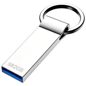 USB Stick 982GB, High Speed Memory Stick Silver USB Flash Drive Metal USB Drive Commonly used for Computers, Printers, and Car Audio Systems