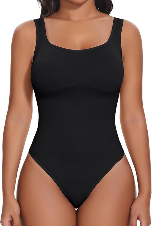 Joyshaper Shapewear for Women Tummy Control Bodysuit Backless Body Shaper Thong Bodysuits Square Neck Shaping Leotard
