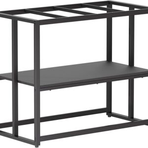 Urban Deco 40 Gallon Fish Tank Stand 660LBS Capacity For Aquarium Stand Metal Fish Tank Stand 93x47x76 cm Dual-Layer Design Terrarium Stand Ideal for Home and Office, Black