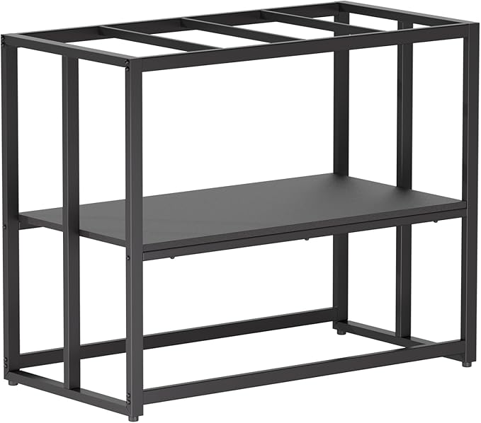 Urban Deco 40 Gallon Fish Tank Stand 660LBS Capacity For Aquarium Stand Metal Fish Tank Stand 93x47x76 cm Dual-Layer Design Terrarium Stand Ideal for Home and Office, Black