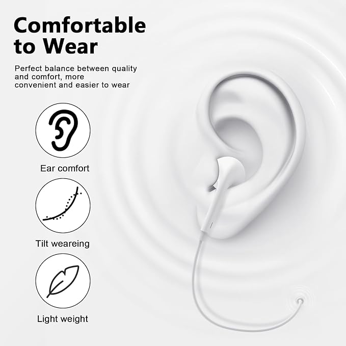 USB C Headphones, 2 Pack Type C Headphones Wired In Ear Earbuds With Mic & Volume Control Noise Cancelling for iPhone 15/16/17,iPad,Samsung Galaxy S25/S24/S23/S22/S21,Pixel 7/6,Huawei,White