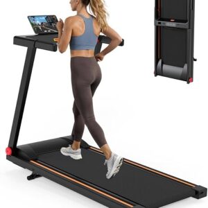 MJWW Folding Treadmills for Home, Smart Walking Pad Treadmill with 6% Incline, App-Connected HIIT/MIIT Training, Max 12-16km/h Quiet Running Machine with 100-112x42cm Running Area