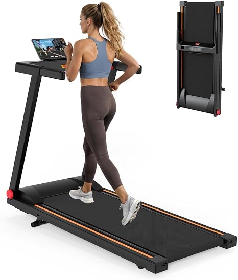 MJWW Folding Treadmills for Home, Smart Walking Pad Treadmill with 6% Incline, App-Connected HIIT/MIIT Training, Max 12-16km/h Quiet Running Machine with 100-112x42cm Running Area