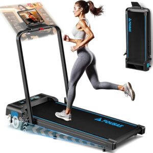 5 in 1 Walking Pad with Adjustable Speed, Compact Foldable Design, Low-Noise Motor, LED Display, Under Desk Treadmill for Home and Office