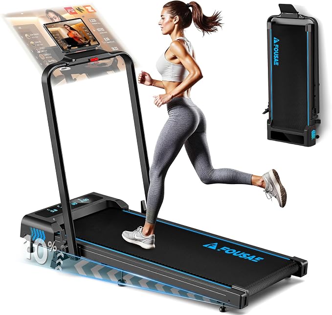5 in 1 Walking Pad with Adjustable Speed, Compact Foldable Design, Low-Noise Motor, LED Display, Under Desk Treadmill for Home and Office