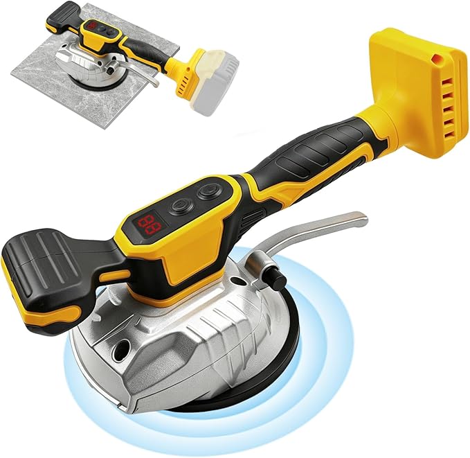Tile Vibration Tool Compatible with Dewalt 18V/20V Battery, Portable Tile Vibrator Tool with 8 Adjustable Speed Digital Display for Floor Wall (Battery Not Included)