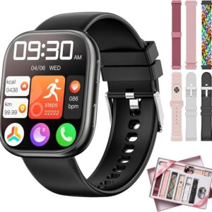 Hwagol Smart Watch (Answer/Make Calls), 1.85" Fitness Tracker, Smartwatch Heart Rate/Sleep Monitor/Pedometer/Calories, 140+ Sports Modes, Waterproof Women's Men's Fitness Watch for Android iOS