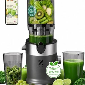 Juicer Vegetable and Fruit Test Winner, Slow Juicer, 130 mm | High-quality BPA-free Tritan, large 1.5L filling container, high juice yield and effortless cleaning