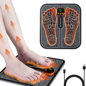 EMS Foot Massager,Electronic Muscle Stimulatior Massage Mat,8 Modes 18 Intensities Relax Muscles,Folding Portable Feet Massage Machine