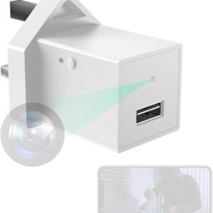 Hidden Spy Camera USB Charger 1080P WiFi Wireless Home Security - White | HD 1080P,Motion Detection,Only Support 2.4G WiFi,Indoor Security,App Control,Remote Live View,Surveillance,Loop Recording