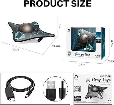 Remote Control Boat, RC Boat with HD Camera, High-Speed Spaceship Water Toy, LED Lights, APP Wireless Control, Adjustable Camera Angle