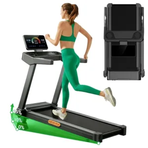 Foldable Treadmills for Home with 20% Incline, 14KM/H Treadmill with Handle