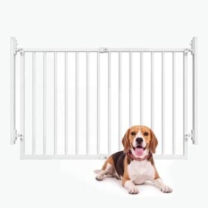 75cm Pet Gate, Adjustable 60-130cm Safety Gate for Cats & Dogs, No-Drill Wide Gate with One-Hand Operation, Auto-Close Door, Stair, Hallway Use