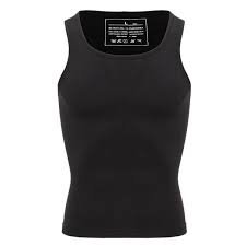 SLIMBELLE Compression Vest Men V-Neck Elastic Slimming Waist Trainer Tummy Control Base Layer Undershirts Compression top Shapewear Body Shaper for Men