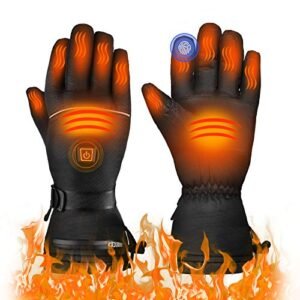 USB Heated Gloves for Men Women Full Finger Hand Warmers Heated Gloves Electric Heating Mittens Waterproof Windproof Thermal Warm Winter Gifts for Skiing Cycling Driving, 3 Levels Temperature